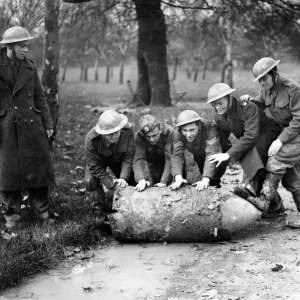 WWII Bomb Disposal Squad in London Park Print WWII Bomb Disposal Squad in London Park Print