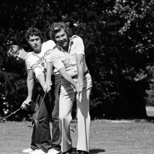 Dickie Davies with sons Pete and Dan, Hampshire Home Print 1980 Dickie Davies with sons Pete and Dan, Hampshire Home Print 1980