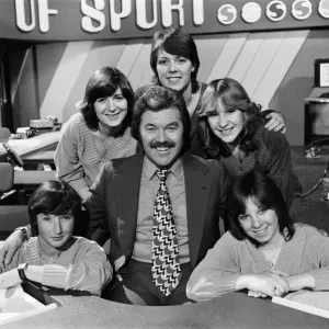 Dickie Davies with World of Sport Team, 1980 Print Dickie Davies with World of Sport Team, 1980 Print