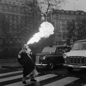 Sammy Kamel Fire Eater Print 23rd April 1970 Sammy Kamel Fire Eater Print 23rd April 1970