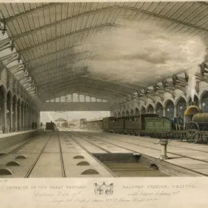 Intérieur de la gare de la Great Western Railway, Bristol, 1842. Intérieur de la gare de la Great Western Railway, Bristol, 1842.