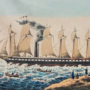 Colour Print of the SS Great Britain in Port Colour Print of the SS Great Britain in Port