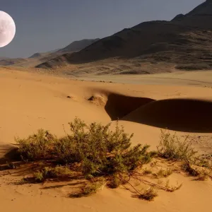 Desert Sand Dunes Print, Kunene River Landscape Desert Sand Dunes Print, Kunene River Landscape