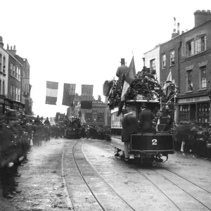 Print of the Highgate Hill Cable Tramway Opening Day 1884 Print of the Highgate Hill Cable Tramway Opening Day 1884