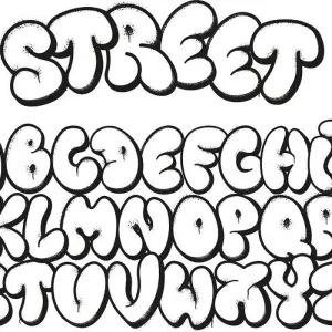 Bubble Graffiti Print Vector Set