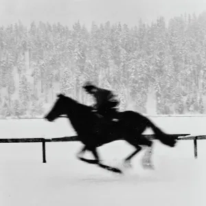 Riding under the snow in Sankt Moritz Riding under the snow in Sankt Moritz