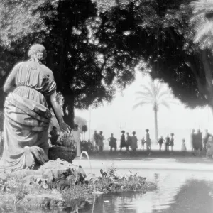 Moses mother child abandons her son in the waters of the Nile, fountain, marble, Pincio; Photo studio Moses mother child abandons her son in the waters of the Nile, fountain, marble, Pincio; Photo studio