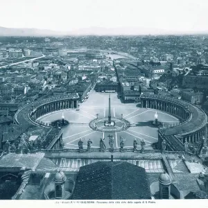 St. Peter's Square and the Spina di Borgo (before the construction of Via della Conciliazione), taken from the dome of the Basilica St. Peter's Square and the Spina di Borgo (before the construction of Via della Conciliazione), taken from the dome of the Basilica