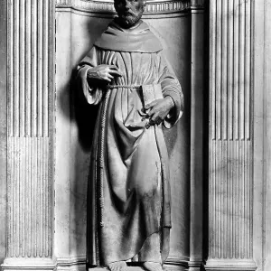 Statue of Saint Francis. Sculpture by Michelangelo located on the Piccolomini Altar in Siena's Cathedral Statue of Saint Francis. Sculpture by Michelangelo located on the Piccolomini Altar in Siena's Cathedral