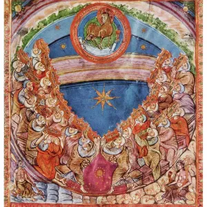 9th Century Illuminated Manuscript Print of The Adoration of the Lamb