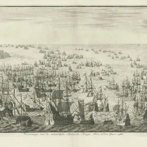 Print of the Downfall of the Spanish Armada, 1730-1738 Print of the Downfall of the Spanish Armada, 1730-1738