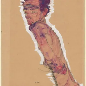 Egon Schiele's 1910 Self-Portrait Print Egon Schiele's 1910 Self-Portrait Print