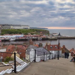 The 199 Steps of Whitby at Sunset Print The 199 Steps of Whitby at Sunset Print