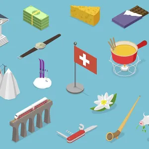 Switzerland 3D Isometric Print Illustration Switzerland 3D Isometric Print Illustration