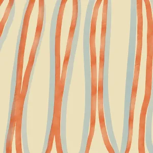 Orange and Blue Wavy Lines Print on Beige Background Orange and Blue Wavy Lines Print on Beige Background