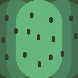 Abstract Green and Black Shape Print with Cactus Design Abstract Green and Black Shape Print with Cactus Design