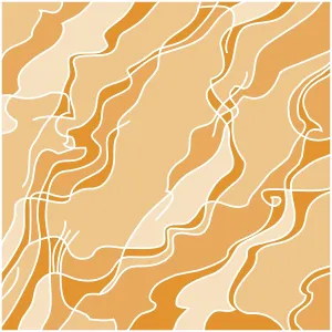 Abstract Orange Path Structure Print