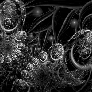 Computer-Generated Fractal Print with Light Effects