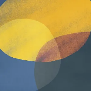 Blue, Yellow, and Green Abstract Minimalist Print Blue, Yellow, and Green Abstract Minimalist Print
