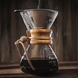 Hot Water Pouring into Glass Coffee Dripper Print Hot Water Pouring into Glass Coffee Dripper Print