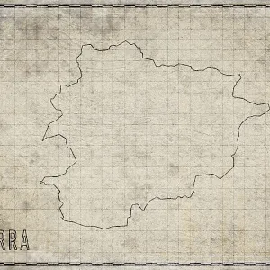 Antique Map of Andorra on Aged Paper Print, Historical Map Antique Map of Andorra on Aged Paper Print, Historical Map