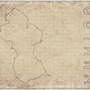 Mapa Antiguo de Guyana en Papel Envejecido. Mapa Antiguo de Guyana en Papel Envejecido.