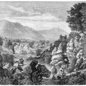 Ardeche River Limestone Rock Formations Print, France 1874 Ardeche River Limestone Rock Formations Print, France 1874