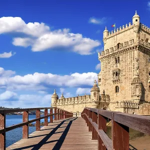 Belem Tower and Wooden Bridge Print, Lisbon, Portugal Belem Tower and Wooden Bridge Print, Lisbon, Portugal