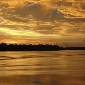 Boat at Sunset on River Selangor Print Boat at Sunset on River Selangor Print