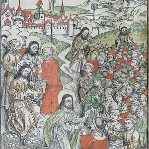 The Bread Wonder, 1491 Woodcut Print The Bread Wonder, 1491 Woodcut Print