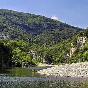 Canoes on the Ardeche River Print, Vallon-Pont-d'Arc, France Canoes on the Ardeche River Print, Vallon-Pont-d'Arc, France