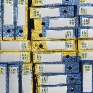 Schweden-Flaggenfarben-Ordner Stapel