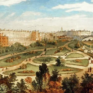 The Embankment from Charing Cross Bridge Print, 1872, London The Embankment from Charing Cross Bridge Print, 1872, London