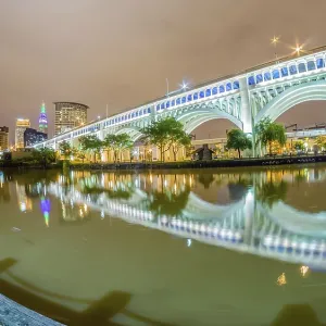 Cleveland Downtown Twilight Blue Hour Print Cleveland Downtown Twilight Blue Hour Print