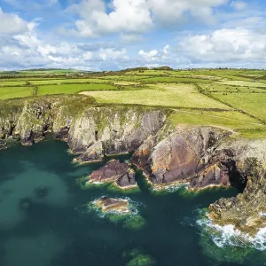 Cliffs and Fields over Porthclais Print, St Davids, Wales UK Cliffs and Fields over Porthclais Print, St Davids, Wales UK