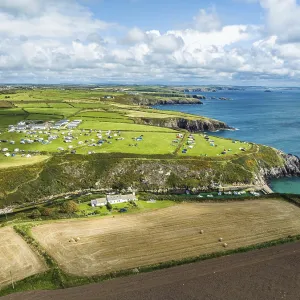 Cliffs and Fields over Porthclais Print, St Davids, Wales UK Cliffs and Fields over Porthclais Print, St Davids, Wales UK
