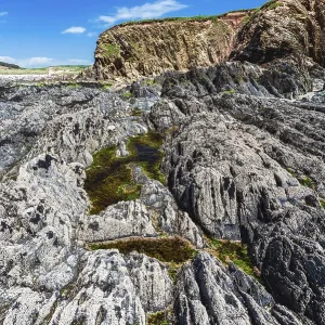 Bantham Beach Cliffs and Rocks Print, Devon, England Bantham Beach Cliffs and Rocks Print, Devon, England