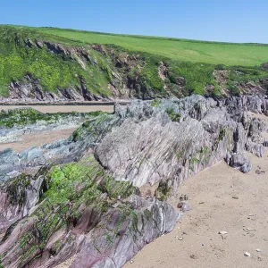Bantham Beach Cliffs and Rocks Print, Devon, England Bantham Beach Cliffs and Rocks Print, Devon, England