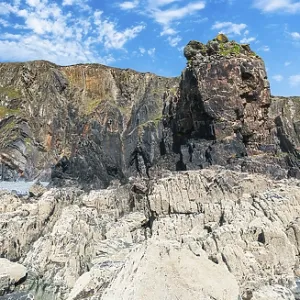 Cliffs on Sandymouth Bay Beach Print, Bude, Cornwall Cliffs on Sandymouth Bay Beach Print, Bude, Cornwall