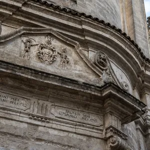 Close view of the baroque facade of the church of Purgatory in Matera Print, Southern Italy Close view of the baroque facade of the church of Purgatory in Matera Print, Southern Italy