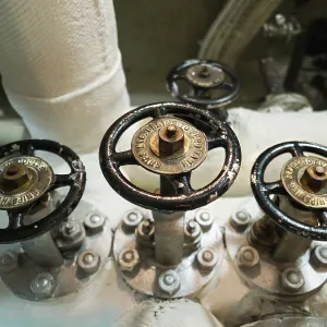 Control de ruedas en HMS Belfast. Control de ruedas en HMS Belfast.