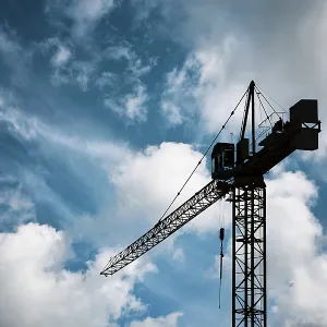 Crane on Blue Sky Print Crane on Blue Sky Print