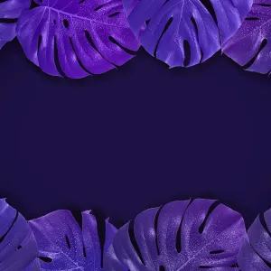 Vibrant Tropical Print with Gradient Leaves