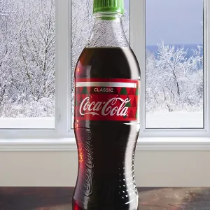 Winter Scene with Coca-Cola Print, Minsk, Belarus Winter Scene with Coca-Cola Print, Minsk, Belarus