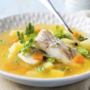 Fish Soup with Cod and Vegetables Print Fish Soup with Cod and Vegetables Print