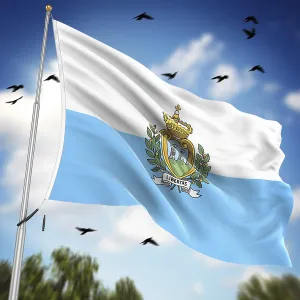 3D Rendered Print of the Flag of San Marino 3D Rendered Print of the Flag of San Marino