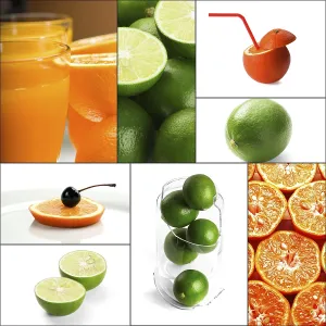 Fresh Citrus Fruits Collage Print on Square Frame Fresh Citrus Fruits Collage Print on Square Frame
