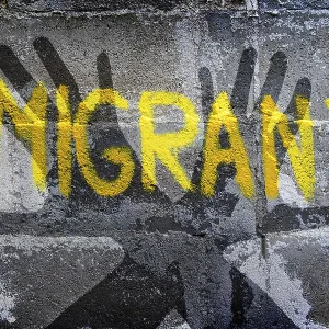 Graffiti on Migration, Defensive Attitude Print Graffiti on Migration, Defensive Attitude Print