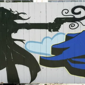 Munich Graffiti Print, Bavaria, Germany