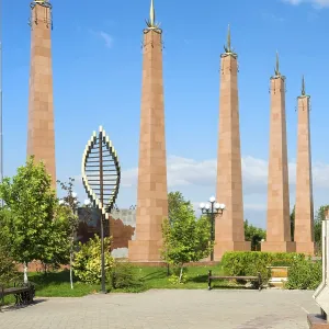 Granite Obelisks and Lamp Posts, Independence Park Print Granite Obelisks and Lamp Posts, Independence Park Print